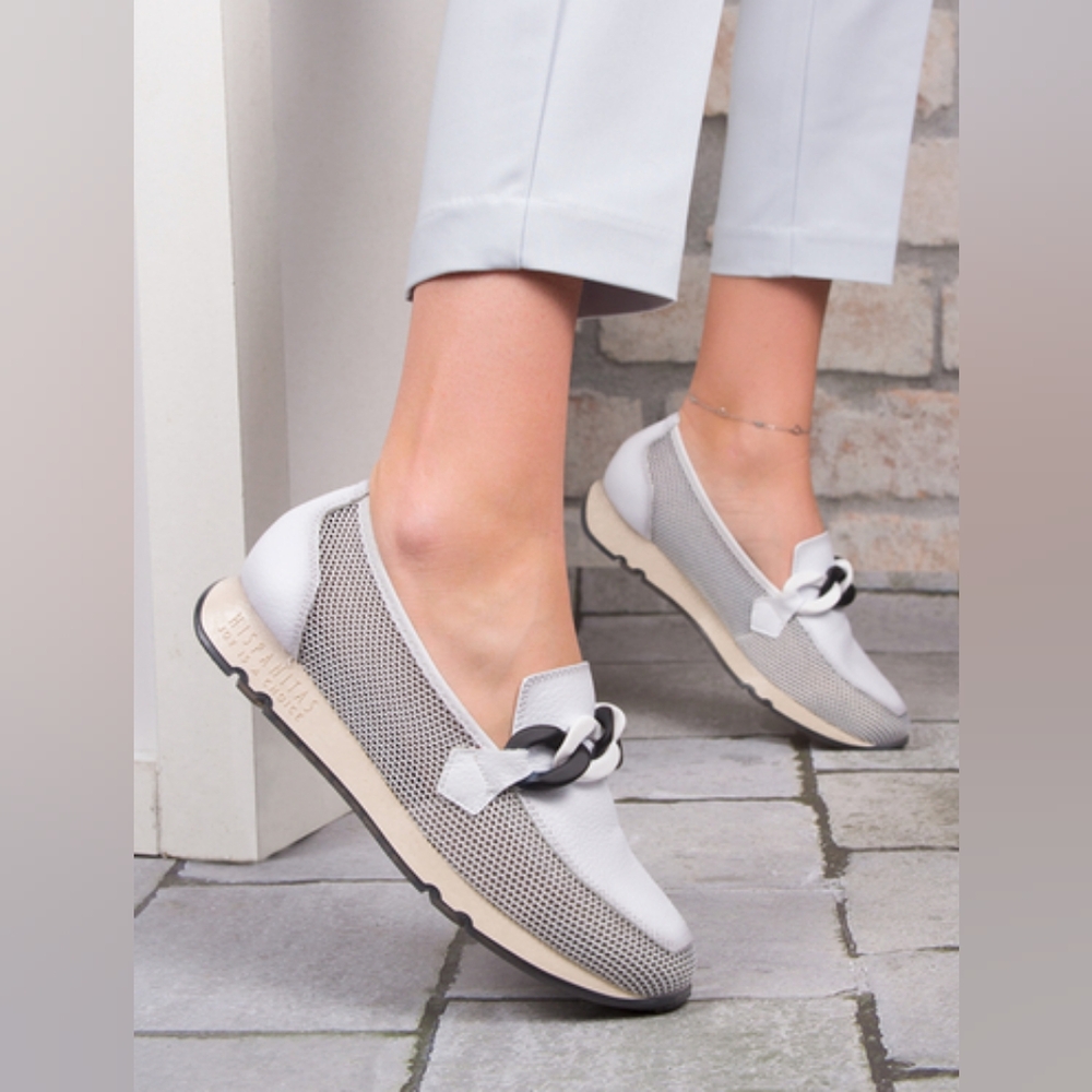 Hispanitas Low shoes loafers Kaira-V22 Melbourne Bolero White. Sz.39(Us.9) B-21